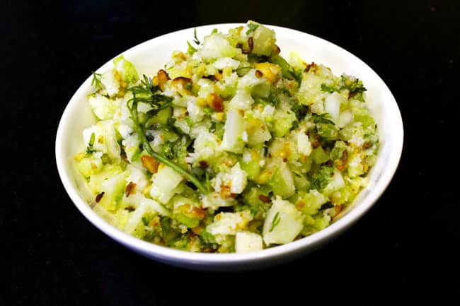 Khamang Kakdi - Marathi Recipe