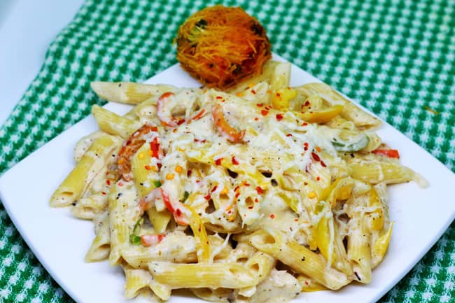 White Sauce Pasta - Marathi Recipe